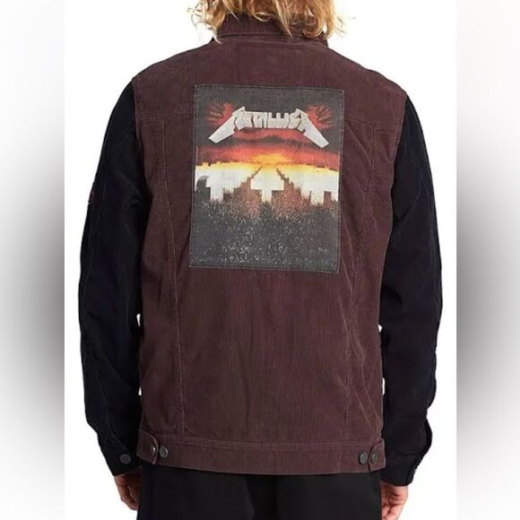 Men’s Billabong Metallic collab Master of Puppets Corduroy Jacket XL - Picture 3 of 10